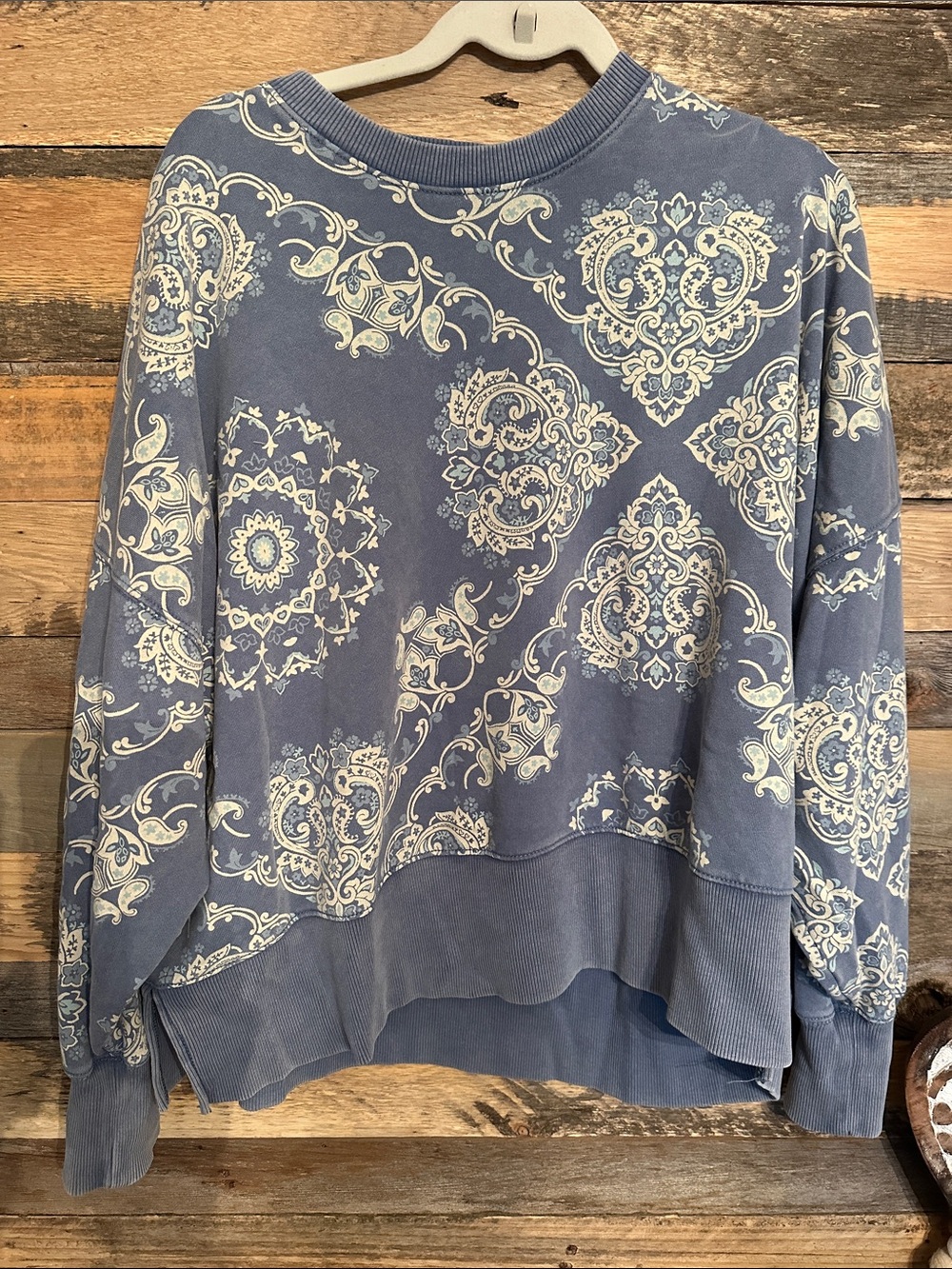 Women's Blue Paisley Print Camden sweatshirt